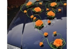 decoration-voiture-mariage-vert-et-orange